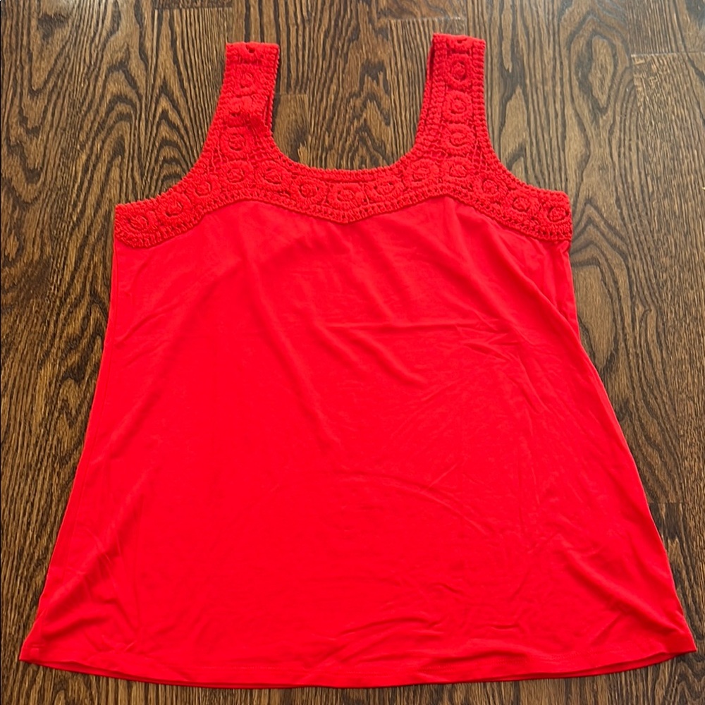 Vibrant Red Tank Top with Wide Straps and Flowy Silhouette